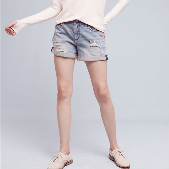 Anthropologie Pants - Anthropologie Pilcro hyphen denim roll-up shorts
